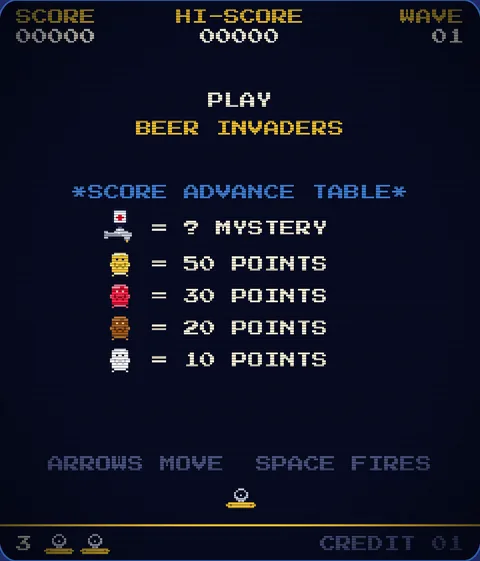 Beer Invaders start screen