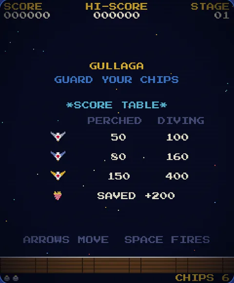 Gullaga start screen