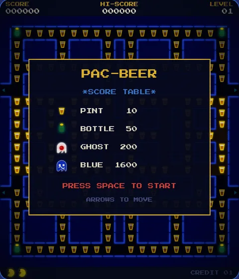 Pac-Beer start screen
